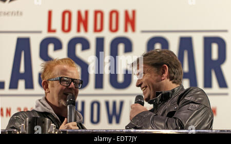 Chris Evans intervista James Martin, durante l'apertura del London Classic Car Show inaugurale a Excel su 08.01.2015. Foto Stock