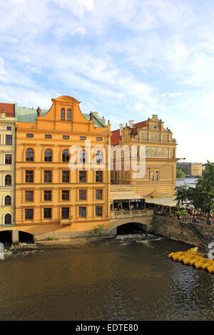 Tschechische Republik, Blick auf Prag an der Moldau,Repubblica Ceca, che si affaccia a Praga sulla Moldava, Praga, Praha, Repubblica ceca, repub Foto Stock