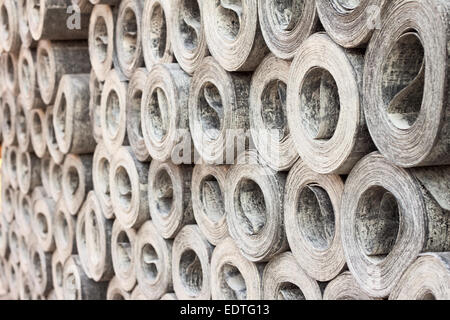 Il materiale di copertura ruberoid Foto Stock