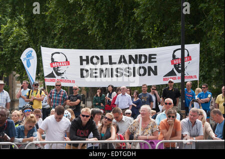 Il Tour de Farnce cycle race arriva a Londra. Dotato di: atmosfera dove: Londra, Regno Unito quando: 07 Lug 2014 Foto Stock