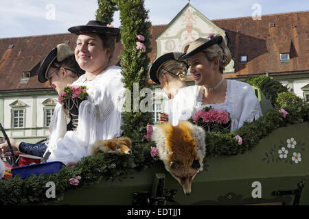 In Leonhardifahrt Benediktbeuren, Oberbayern, Deutschland,tradizionale Leonhard Parade, Leonhardifahrt in Benediktbeuern, superiore B Foto Stock