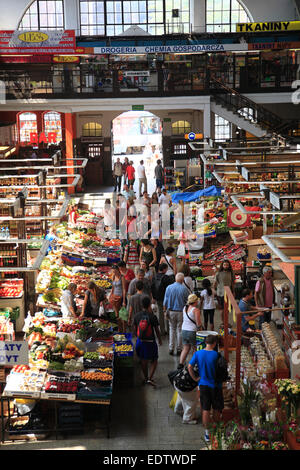 Sala Mercato Hala Targowa, Wroclaw, Bassa Slesia, Polonia, Europa Foto Stock