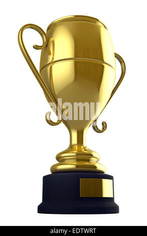 3D render di champion cup isolate su sfondo bianco Foto Stock