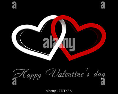 3D render astratto del cuore per il giorno di San Valentino Foto Stock