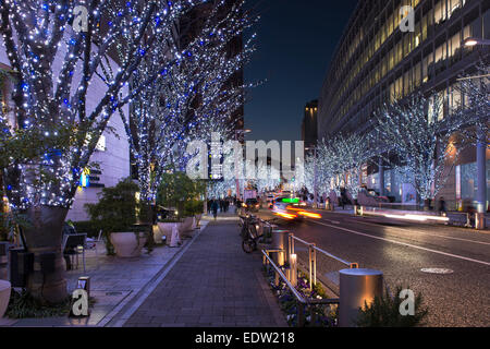 Roppongi Hills illuminazione il Natale e il Capodanno a Tokyo in Giappone Foto Stock