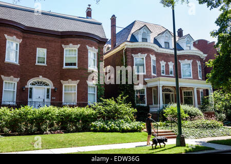 Chicago Illinois, South Side, South Woodlawn Avenue, case, case, palazzi, passeggiate, cani da cane, residenti, residenti, visitatori viaggio turistico tou tour Foto Stock