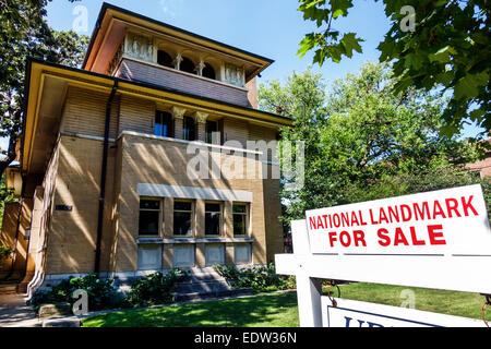 Chicago Illinois,South Side,South Woodlawn Avenue,casa casa casa case residenza,casa,residenza,residenza,Isadore Heller House,1896 architetto Frank Lloyd Wrigh Foto Stock