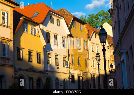 Vecchie case di Lubiana, Slovenia, l'Europa. Foto Stock