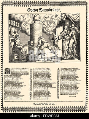 Opuscolo tedesco contro ciarlatani Medici nel secolo XVIII Foto Stock