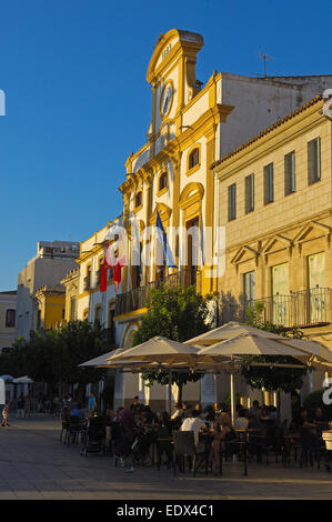 Merida, Plaza Espana, provincia di Badajoz, Ruta de la Plata, Foto Stock