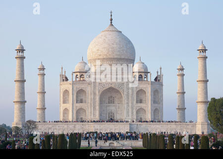 Taj Mahal, tramonto, Agra, India Foto Stock