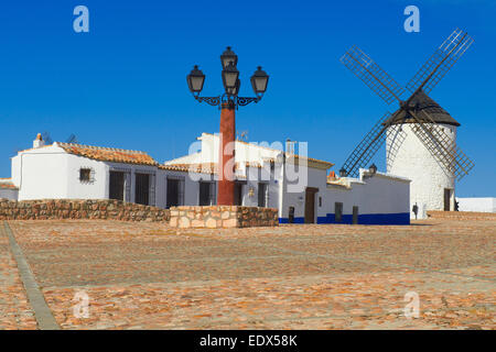 Mulini a vento, Campo de Criptana, itinerario di Don Qiuijote, Ciudad Real Provincia, Foto Stock