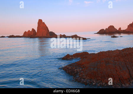 Cabo de Gata, Reef delle Sirene, Cabo de Gata-Nijar Arrecife de Las Sirenas, Riserva della Biosfera, provincia di Almeria, Andalusia. Foto Stock