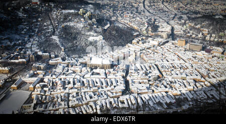 Brasov centro storico vista aerea, Romania Foto Stock