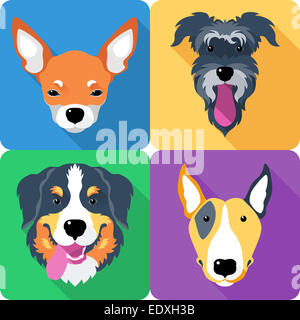 Icona del cane design piatto Foto Stock