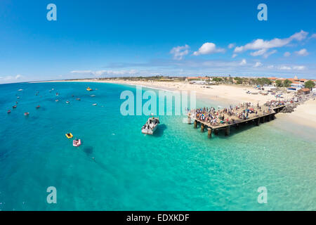 Vista aerea della spiaggia di Santa Maria in Sal Capo Verde - Cabo Verde Foto Stock