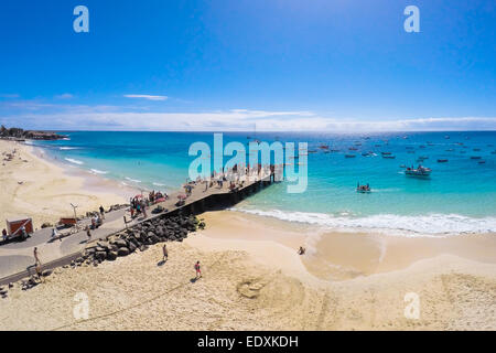 Vista aerea della spiaggia di Santa Maria in Sal Capo Verde - Cabo Verde Foto Stock