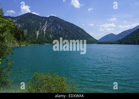 Tirol, Ausserfern, Plansee, Österreich, lago Plansee, Alpi Ammergau, Ammer montagne, Austria, Tirolo, Lakeshore, Nord, Ammergau Foto Stock