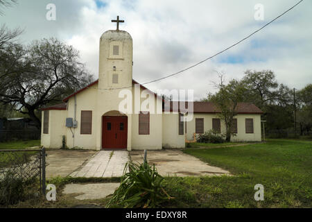 La cappella cattolica vicino alla città di Abram in Texas del sud nei pressi del Fiume Rio Grande. Foto Stock