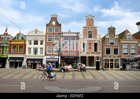 Tradizionali edifici olandesi, Kraanbuurt, Alkmaar, North Holland, Paesi Bassi, Europa Foto Stock