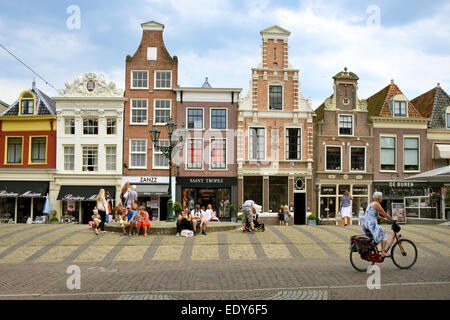 Tradizionali edifici olandesi, Kraanbuurt, Alkmaar, North Holland, Paesi Bassi, Europa Foto Stock