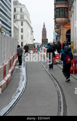 Midland Metro estensione, Corporation Street, Birmingham, Regno Unito Foto Stock