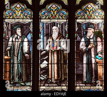 Ridley, Cranmer e Latimer vetrate, la chiesa di Santa Maria, melton mowbray, leicestershire, England, Regno Unito Foto Stock