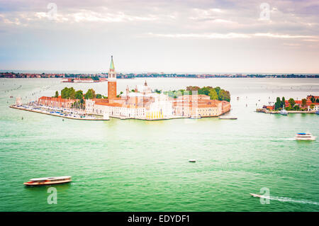 Isola di San Giorgio a Venezia, Italia. Foto Stock