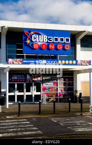 Club 3000 Sala Bingo, Gabalfa, Cardiff, Galles, UK. Foto Stock