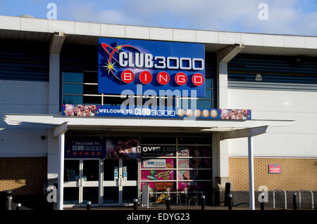 Club 3000 Sala Bingo, Gabalfa, Cardiff, Galles, UK. Foto Stock