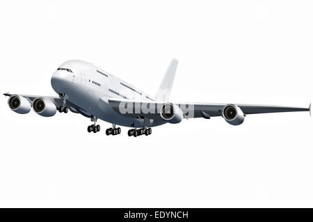 Gli aerei a fusoliera larga jumbo jet, sbarco, illustrazione Foto Stock