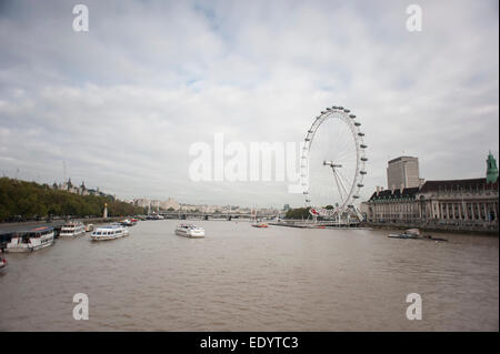 London eye ruota panoramica Ferris tamigi. Credito: lee ramsden / alamy Foto Stock