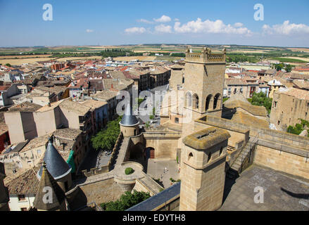 Palacio de los Reyes de Navarra de Olite ("Palazzo dei Re di Navarra di Olite") o Castillo de Olite ("castello di Olite") Foto Stock