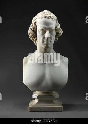 Alfred Tennyson signore, poeta laureato firmato da scalpello a colonna di supporto sul retro del busto: 'Wm. BRODIE R. S. A." Foto Stock