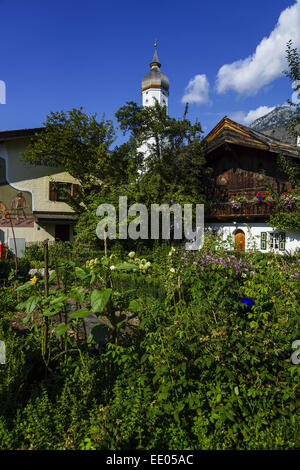 Polznkasparhaus am Mohrenplatz a Garmisch-Partenkirchen, Ortsteil Garmisch, Werdenfels, Bayern, Oberbayern, Deutschland, Polznk Foto Stock