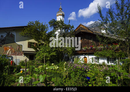 Polznkasparhaus am Mohrenplatz a Garmisch-Partenkirchen, Ortsteil Garmisch, Werdenfels, Bayern, Oberbayern, Deutschland, Polznk Foto Stock