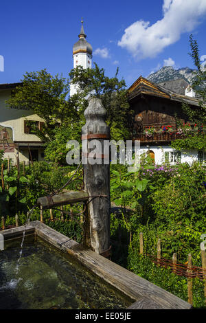 Polznkasparhaus am Mohrenplatz a Garmisch-Partenkirchen, Ortsteil Garmisch, Werdenfels, Bayern, Oberbayern, Deutschland, Polznk Foto Stock