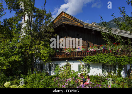 Polznkasparhaus am Mohrenplatz a Garmisch-Partenkirchen, Ortsteil Garmisch, Werdenfels, Bayern, Oberbayern, Deutschland, Polznk Foto Stock