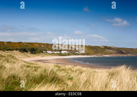 Regno Unito Galles, Swansea, Gower, visualizzare a Horton attraverso Port Eynon beach Foto Stock