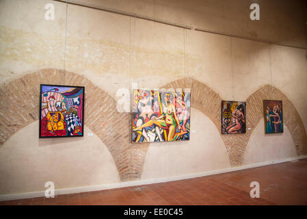 Salone di autunno mostra d'arte, il Palazzo dei Re di Maiorca, Perpignan, Pyrenees-Orientales, Francia Foto Stock