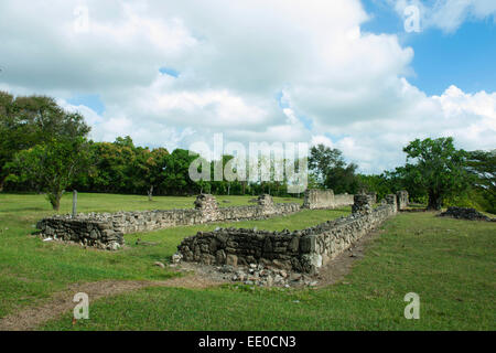 Dominikanische Republik, Südwesten, Boca de Nigua, Ortsteil Villa Maria, Grundmauern der Zuckerfabrik des Diego Caballero Foto Stock