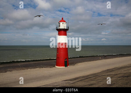 Noorderhoofd vuurtoren (Faro) a Westkapelle Foto Stock