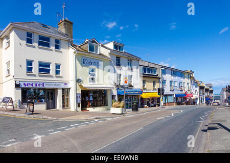 Vista dalla parte superiore della strada di mezzo Brixham Devon England Regno Unito Foto Stock