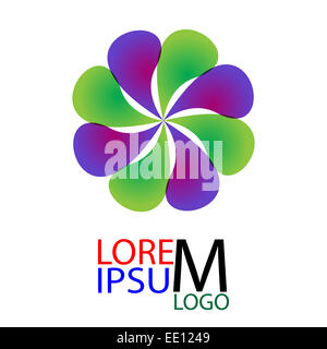 Spirale ecologica emblema o logo. Illustrazione vettoriale EPS10. Foto Stock