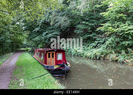 Canal Boat, Brecon e Abergavenny canal, Llanfoist, Wales, Regno Unito Foto Stock