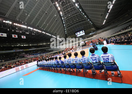 Tokyo Metropolitan Gymnasium, Tokyo, Giappone. Xi gen, 2015. Vista generale, 11 gennaio 2015 - Pallavolo : sessantasettesima tutto il Giappone High School campionato volley Cerimonia di Premiazione presso il Tokyo Metropolitan Gymnasium, Tokyo, Giappone. Foto da Shingo Ito/AFLO SPORT) Foto Stock