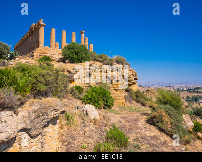 Tempio di Hera o tempio di Giunone, Tempio di Giunone o tempio D, Akragas, Valle dei Templi, la Valle dei Templi Foto Stock