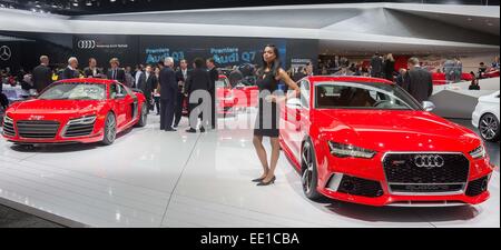 Detroit, MI, Stati Uniti d'America. Xii gen, 2015. Audi stupisce al North American International Auto Show del 2015 a Detroit, MI. Credito: Alexis Simpson/ZUMA filo/Alamy Live News Foto Stock