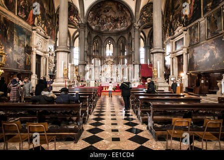 Chiesa di San Zaccaria interno Foto Stock