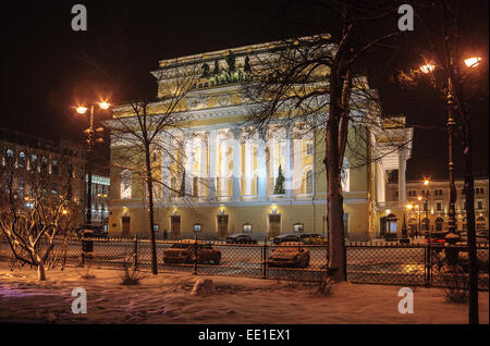 San Pietroburgo, Russia - Jan 05 2015 Teatro Alexandrinsky o Stato Russo Pushkin Accademia Teatro il Jan 05, 2015 a San Pietroburgo, Russia Foto Stock